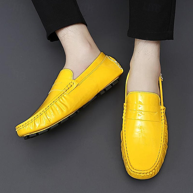 Penny Slip-Ons Loafers Driving Men's Leather PU