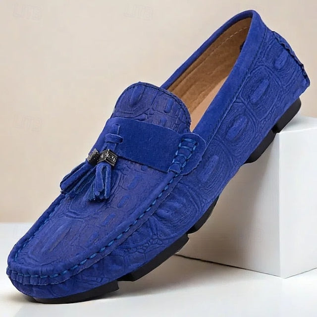 Brown Tassel Men's and Loafers Faux with Suede Detail