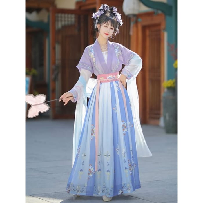 Traditional Chinese Floral Costume Set - of 3