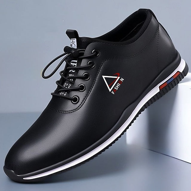 Black Lace-Up and Sports – Sneakers White Trendy Men's