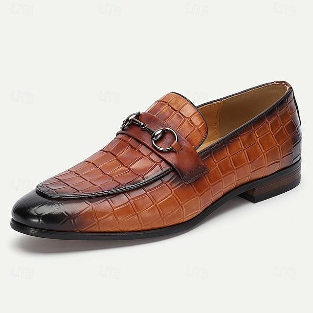 Brown Tassel Men's and Loafers Faux with Suede Detail