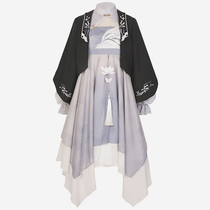 Vintage Orchid Black Cardigan Hollow Out Buckle Purple