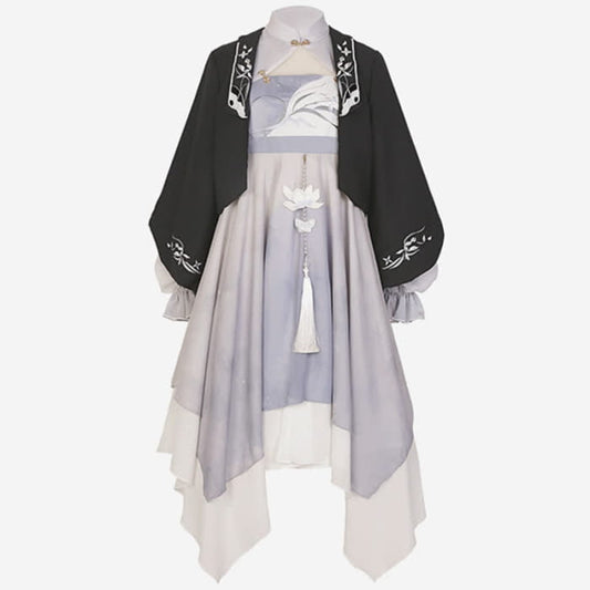 Vintage Orchid Black Cardigan Hollow Out Buckle Purple