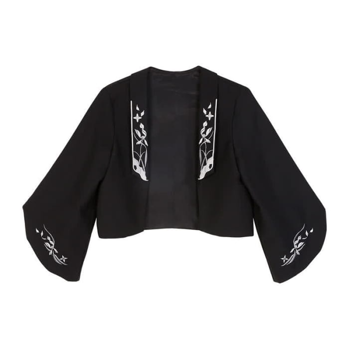 Vintage Orchid Black Cardigan Hollow Out Buckle Purple