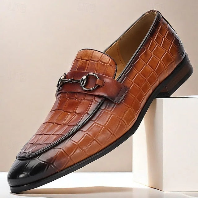 Brown Tassel Men's and Loafers Faux with Suede Detail