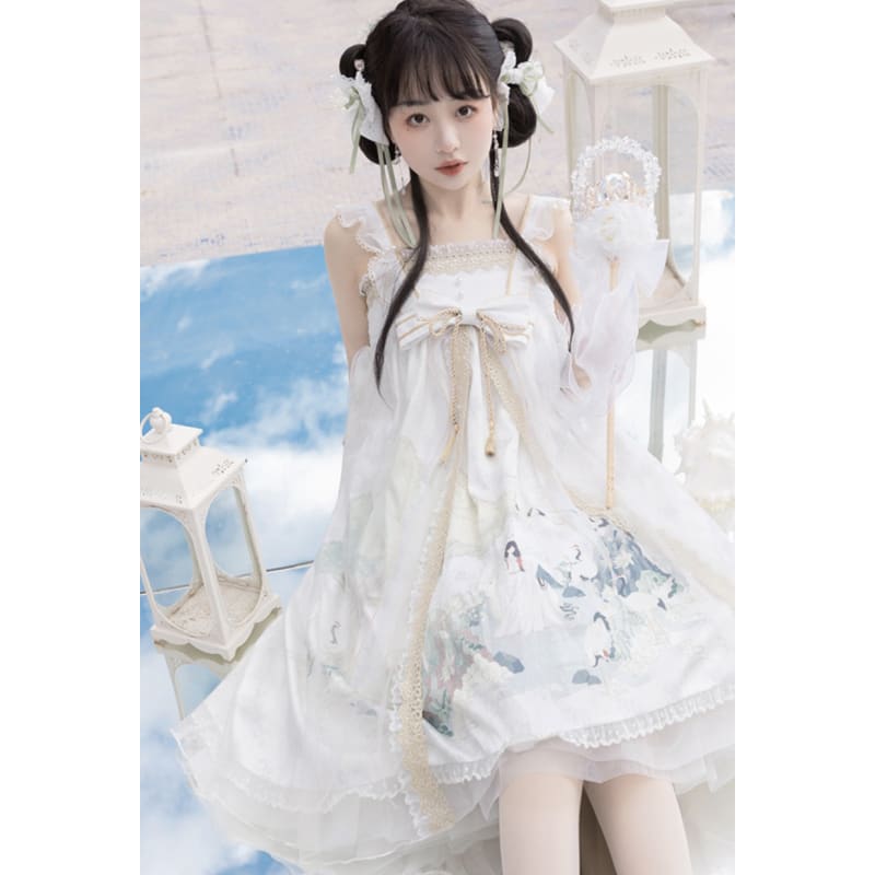 White Tang Dynasty Hanfu Dress Cospicky White Tang Dynasty Hanfu Dress Cospicky