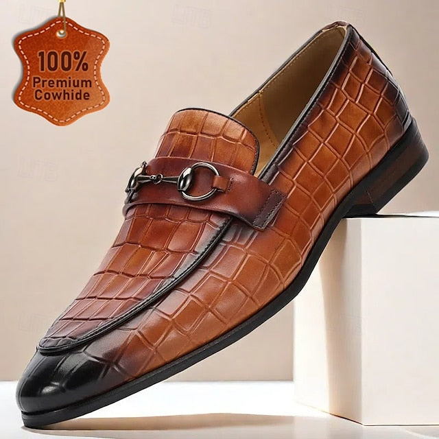 Brown Tassel Men's and Loafers Faux with Suede Detail