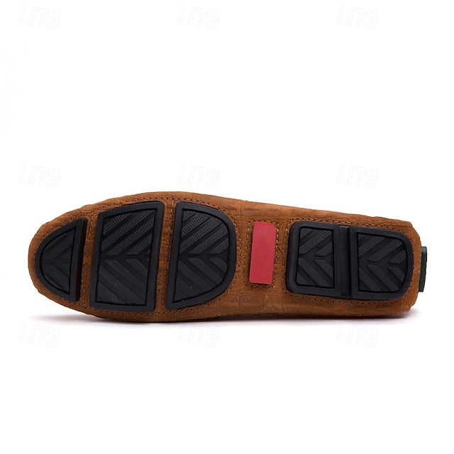 Brown Tassel Men's and Loafers Faux with Suede Detail