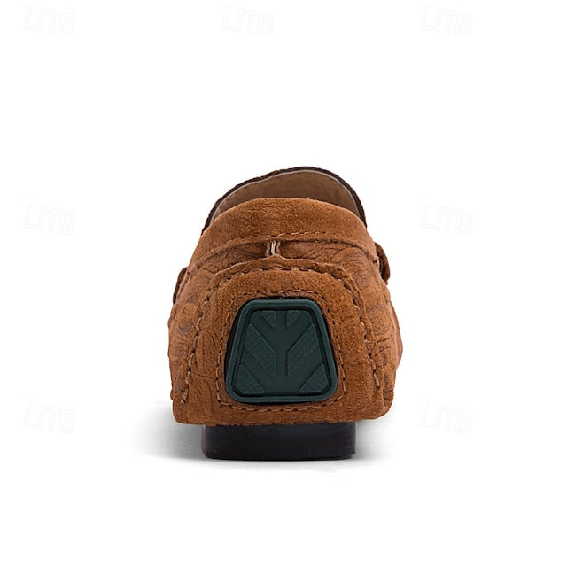 Brown Tassel Men's and Loafers Faux with Suede Detail