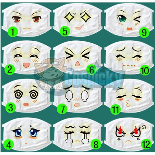 14 Patterns Anime Emotion Face Dust Mask CP152211 - Cospicky