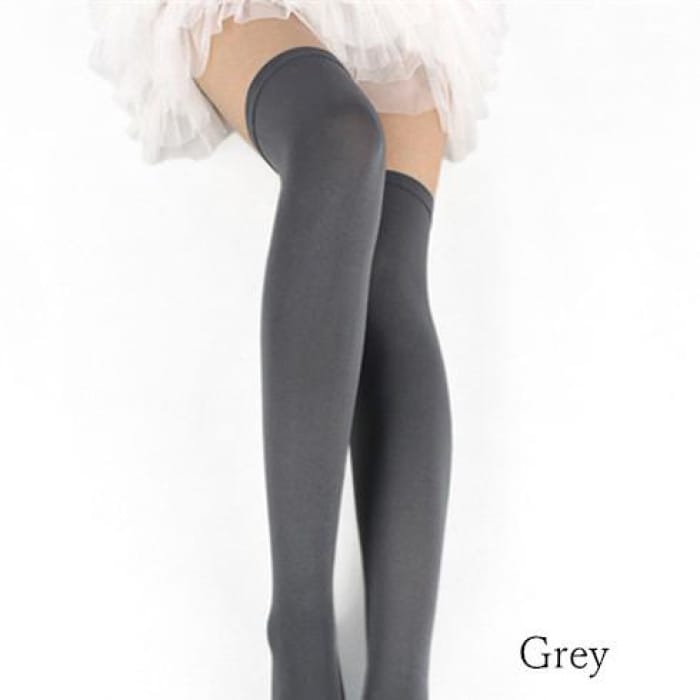 16 Colors Cosplay Basic Pure Color Thigh High Long Socks CP130234 - Cospicky