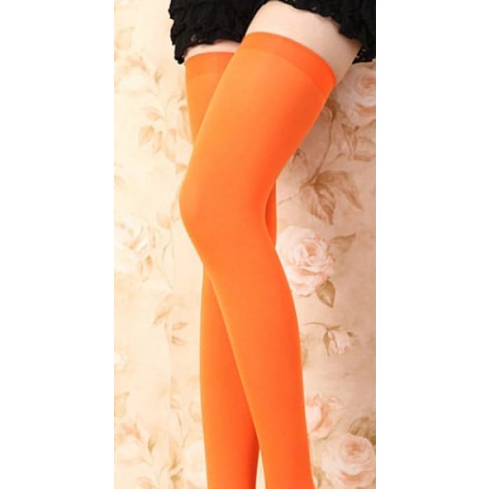 16 Colors Cosplay Basic Pure Color Thigh High Long Socks CP130234 - Cospicky