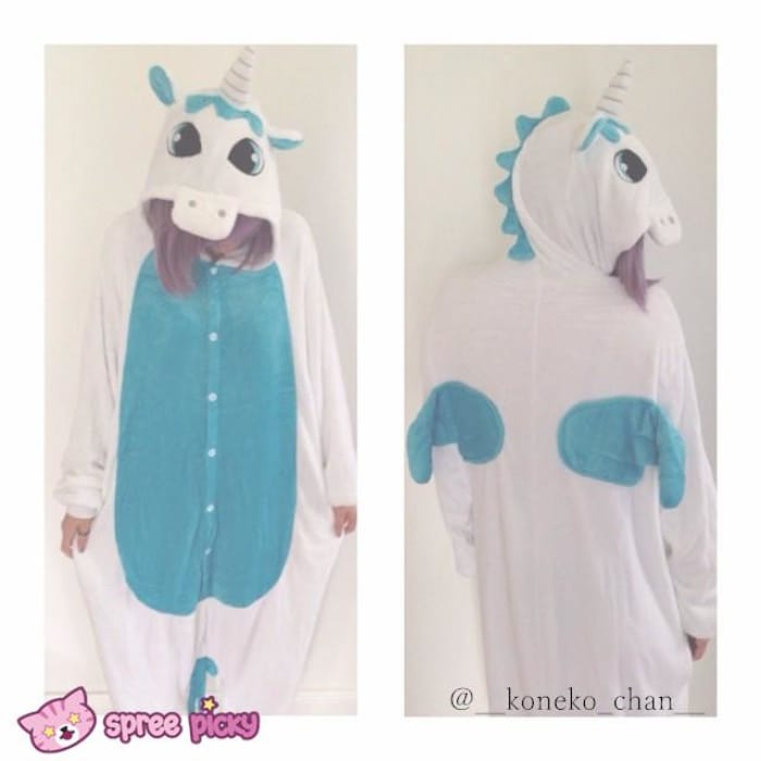 [2 Colors] Unisex/Couple Unicorn Pajamas Homewear Hoodie CP141620 - Cospicky