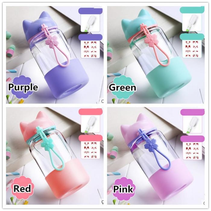 4 Colors Sakura Cateen Neko Kitty Water Bottle CP1710403 - Cospicky