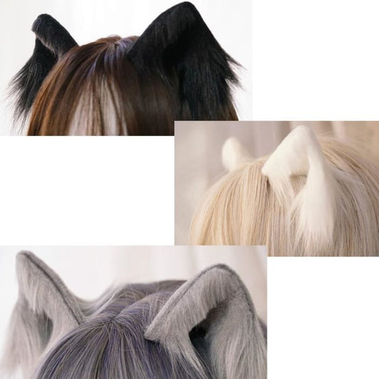 5 Colors Kawaii Plush Cat Ears Hair Clip C14572 - Cospicky