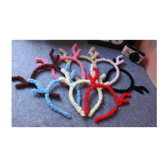 8 Colours Plush Reindeer Ears Hair Band  CP154107 - Cospicky