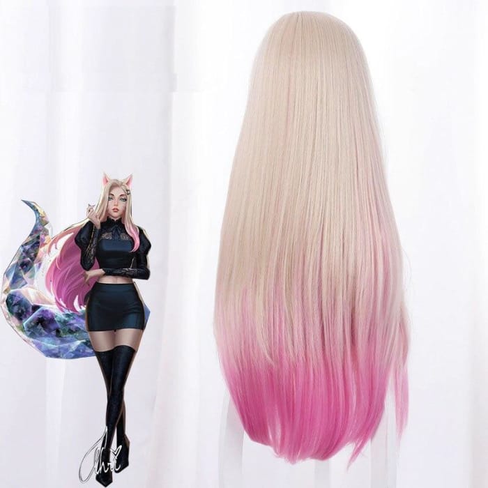 80cm Pink Game LOL Ahri Cosplay Wig C15447 - Cospicky