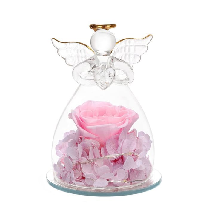Angel Everlasting Flower Led Gift - Pink - gift