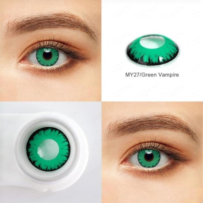 Colored Cosplay Contact Lenses CC0332 - Green Vampire