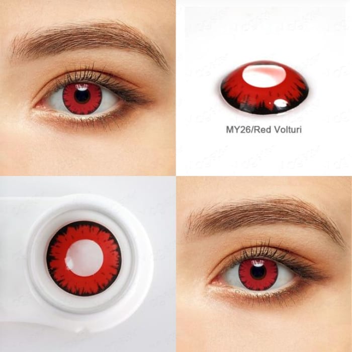 Colored Cosplay Contact Lenses CC0332 - Red Voltrui