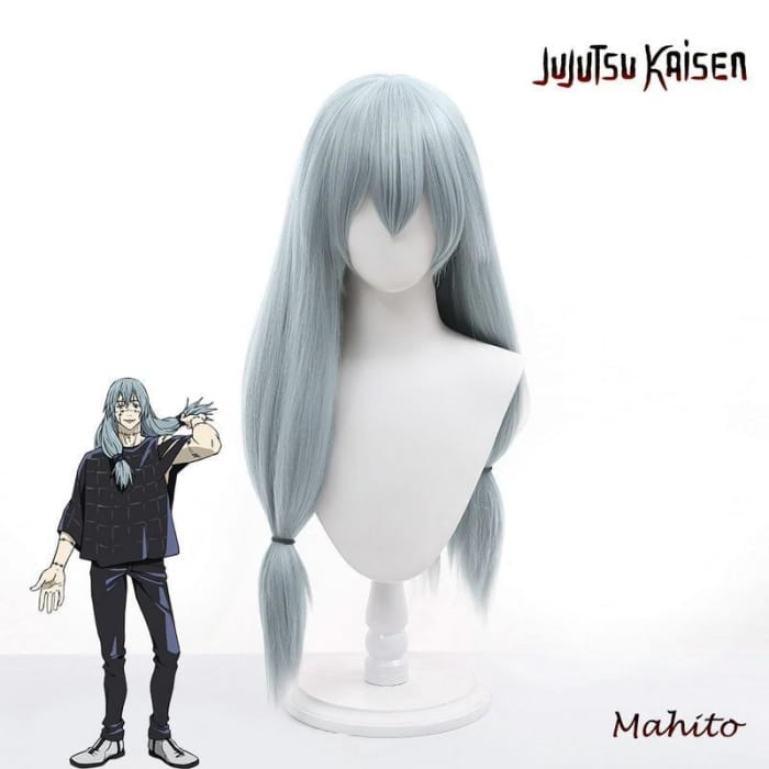 Anime Jujutsu Kaisen Mahito Cosplay Bluish Grey Wig CC0117 - Cospicky