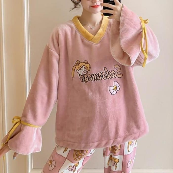 Anime Pink Sailor Moon Pajamas Set CC1731