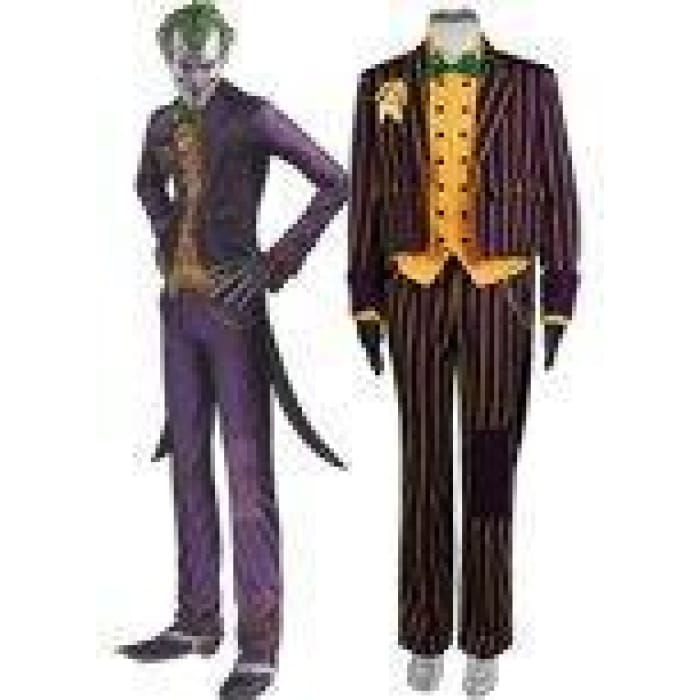 Batman Arkham Asylum Joker Cosplay Costume Coat Suit - Cospicky