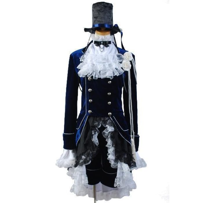Black Butler Ciel Cosplay Costume Dark Blue Dress - Cospicky