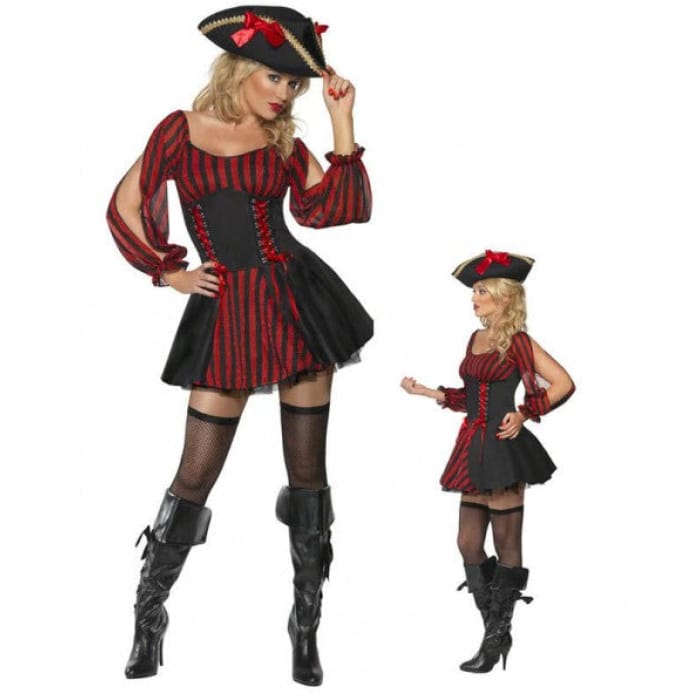 Black Cap Pirate Halloween Costumes For Club Party Fancy 