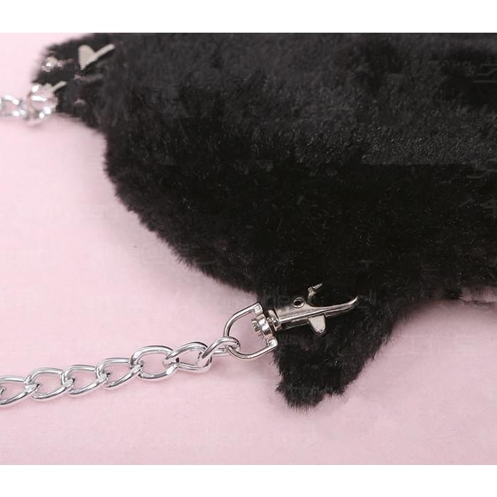 Black Cat Plush Crossbody Bag CP168562 - Cospicky