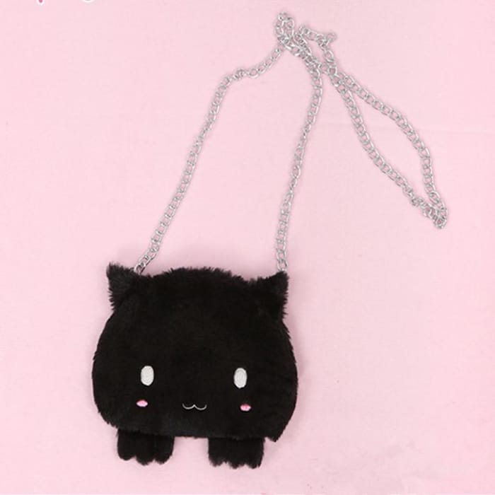 Black Cat Plush Crossbody Bag CP168562 - Cospicky
