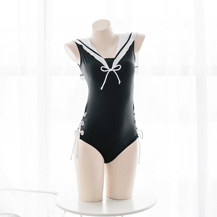 Black Sailor Collar Uniform Swimsuit C12680