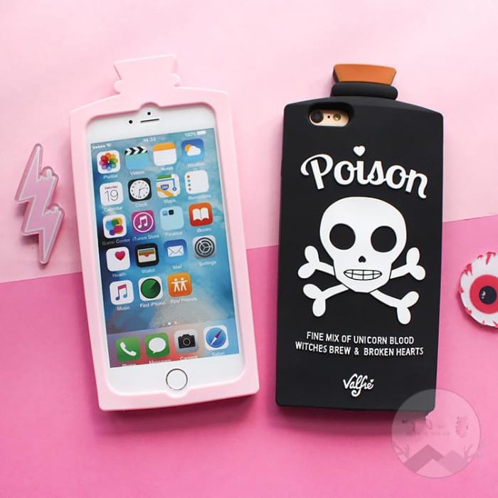 Black/Pink Harajuku Kawaii Skull Iphone Phone Case CP168619 - Cospicky