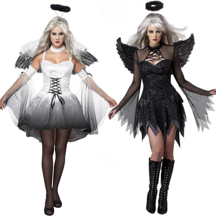 Black/White Halloween Devil Angel Costume CP1710282 - Cospicky