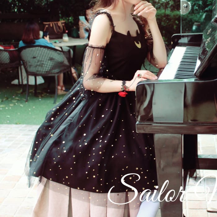 Black/White Sailor Moon Star Lolita Dress CP1710597 - Cospicky