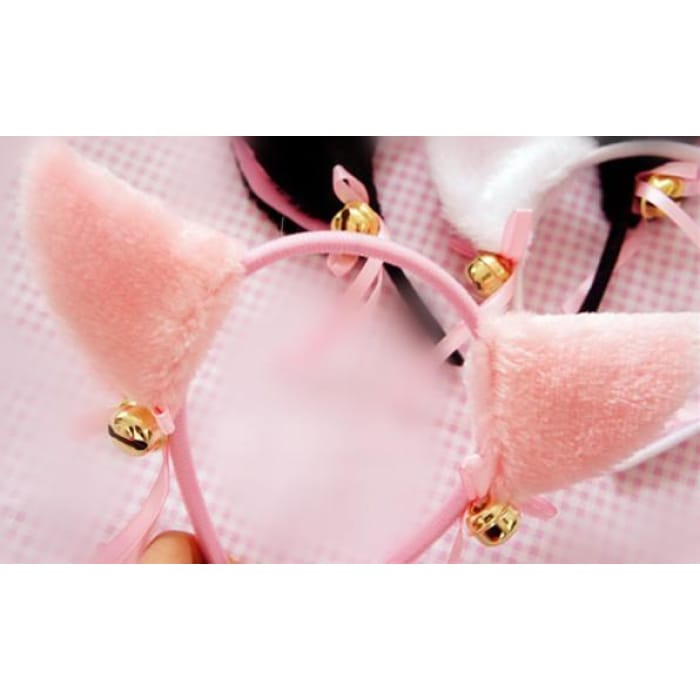 Black/White/Pink Kitty Cat Ears Maid Hair Hoop CP141189 - Cospicky