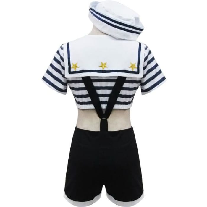 Blue Two-Piece Suspender Shorts/Top Sailor Suit CP179218 - Cospicky