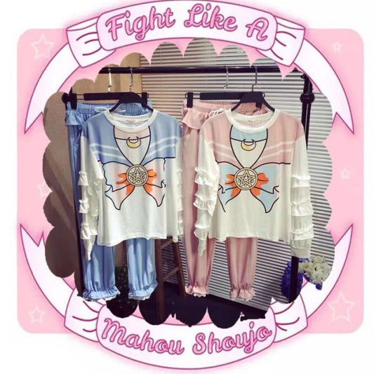 Blue/Pink Sailor Moon Falbala Homewear Set CP1711407 - Cospicky