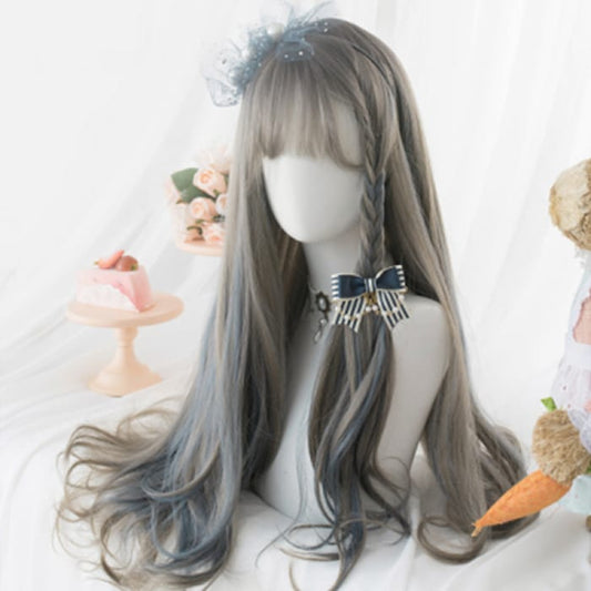 Brown Blue Mixed Lolita Wig C15118 - Cospicky