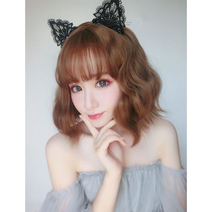 Brown/Grey/Chocolate Short Curly Wig CP178686 - Cospicky