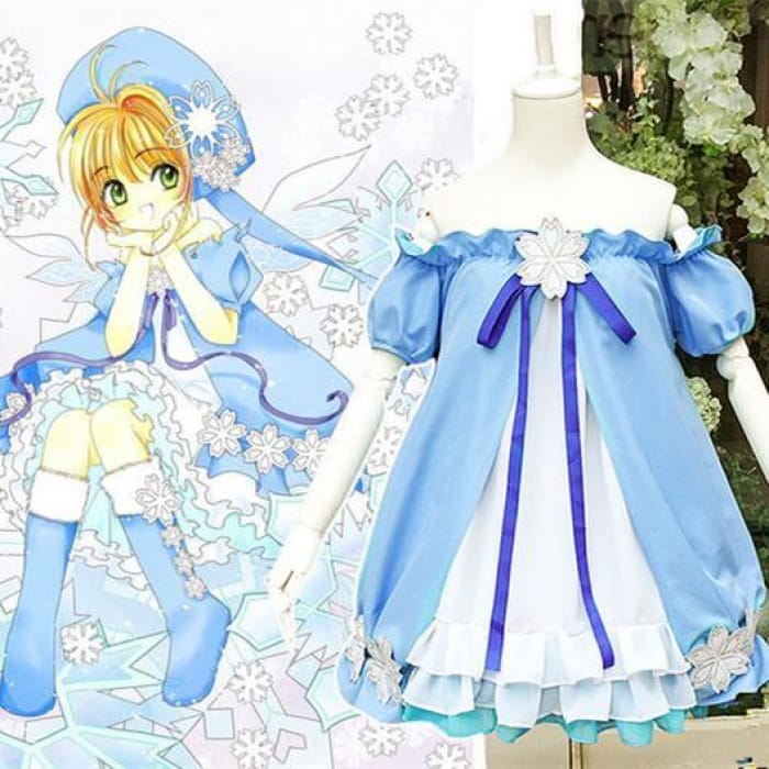 Card Captor Sakura Blue Snow Sakura Cosplay Costume CP164888 - Cospicky