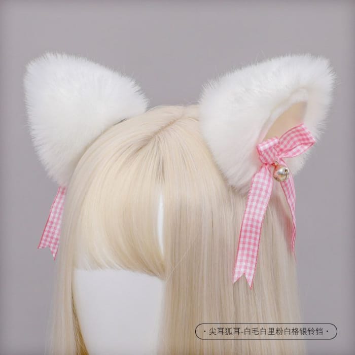 Cat Ear Chenille Hair Clip-5