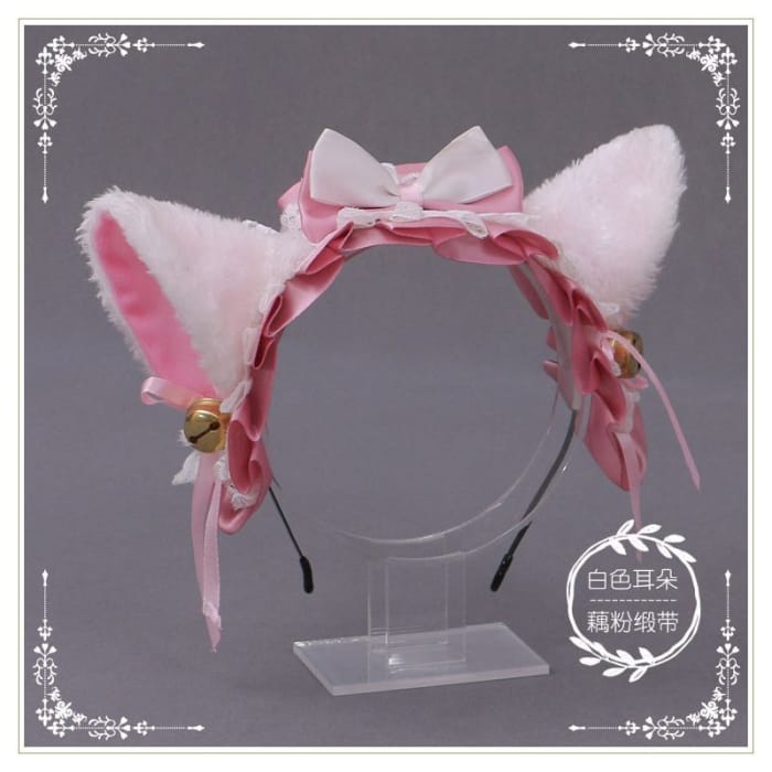 Cat Ear Lace Bow Headband-7