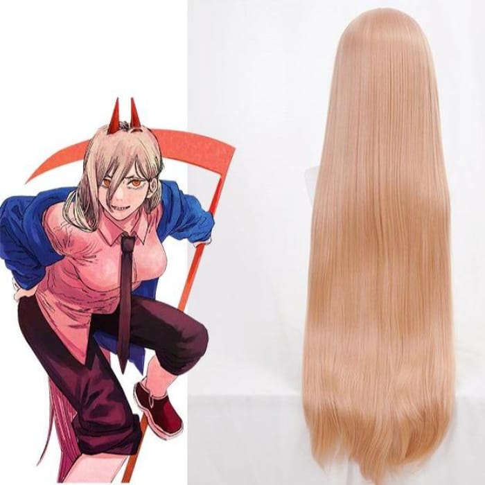 Chainsaw Man Power Blood Devil Demon Pink Peach Cosplay Wig C16023 - Cospicky