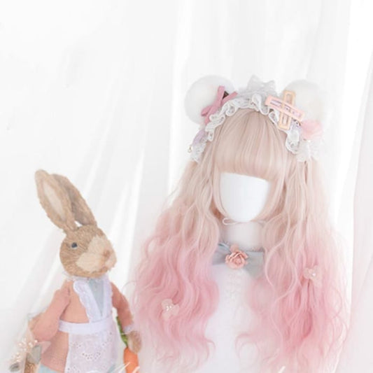 Cherry Puff Mixed Lolita Long Curl Wig C14606 - Cospicky