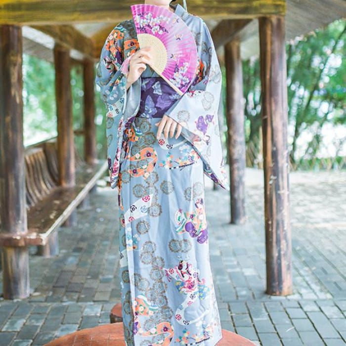 Colorful Floral Kimono Dress CP179303 - Cospicky