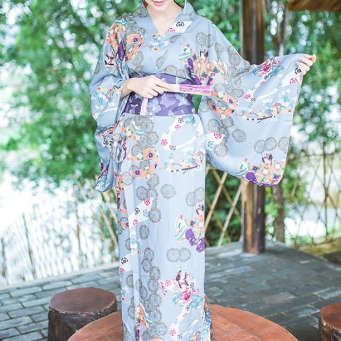 Colorful Floral Kimono Dress CP179303 - Cospicky