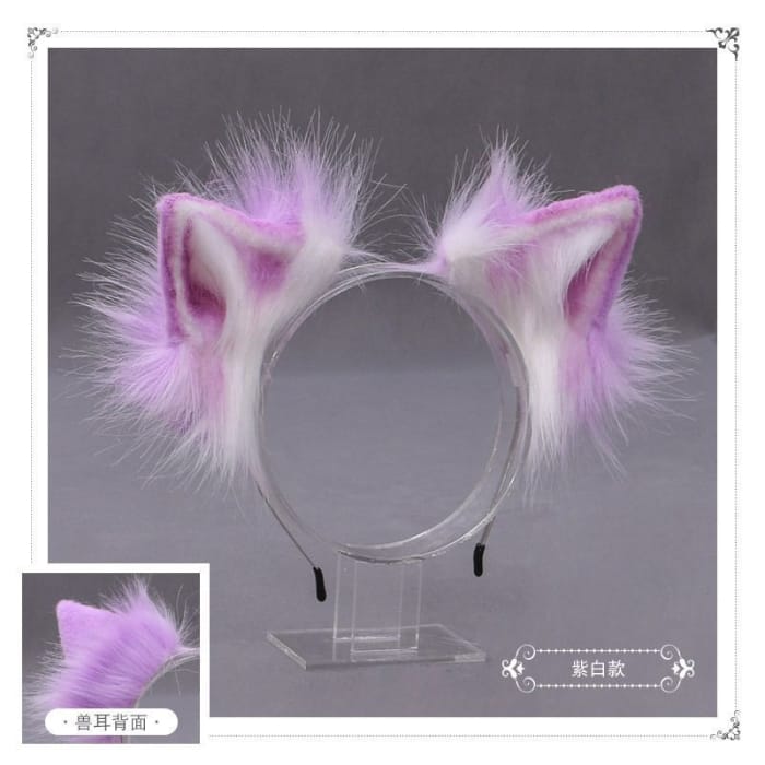 Cosplay Cat Ear Chenille Headband-4
