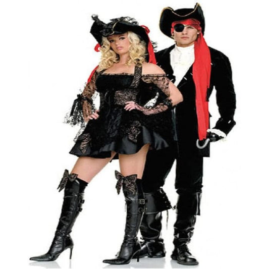 Couples Pirate Halloween Costume For Sexy Adult Lady Captain