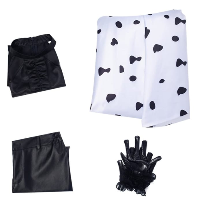 Cruella 2021 Movie Dress Outfits Halloween Carnival Suit 
